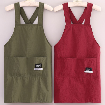 Criss-Cross Back Apron with Large Pocket