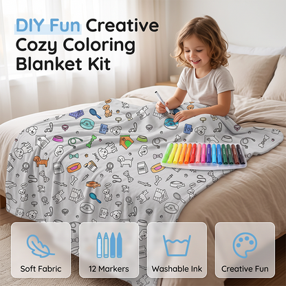 🎨 LIMITED‑TIME 50% OFF! 💛 DIY Coloring Blanket Kit – Soft, Washable, Creative‑Fun ✨