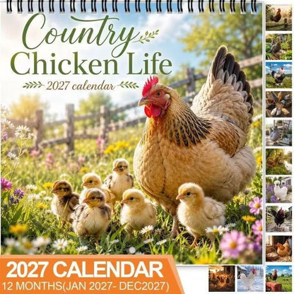 2027 Country Chicken Life Wall Calendar