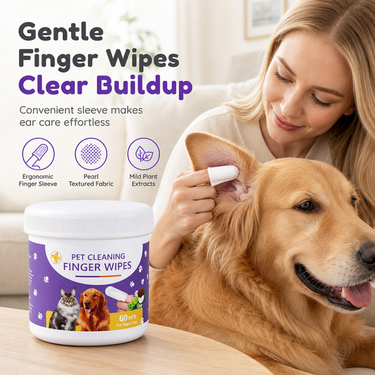 Clean Pet Ears Instantly! No-Mess Finger Wipe Jar