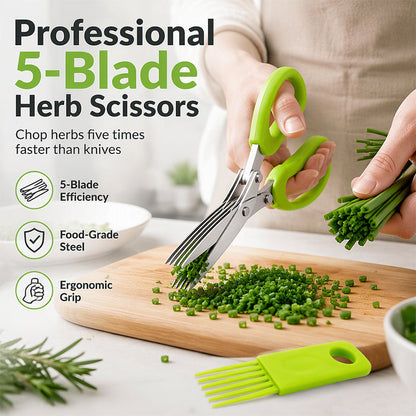 🌿 Multi-Blade Herb Scissors | Quick Kitchen Prep