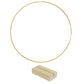Gold Metal Floral Hoop Centerpiece with Wooden Stand