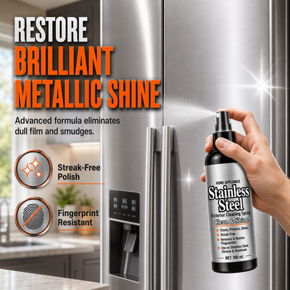 Stainless Steel Cleaner and Polish Spray Set for Household Appliances Refrigerators and Microwaves
