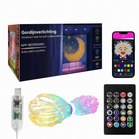 💥🌈 From ordinary lights to a spectacular light show! Draw patterns, add text or photos, and let the colors dance to the music – waterproof & USB-powered!