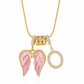 Women's Zircon Initial Letter Wing Necklace