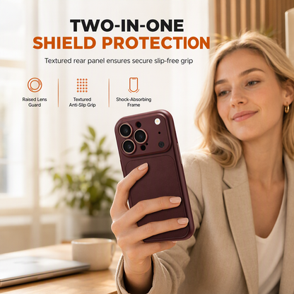 Two-in-One Shockproof Jelly Phone Case with Large Window and Integrated Lens Protector