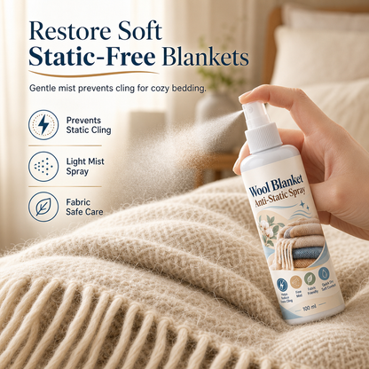 ✨ Anti-Static Fabric Spray – Gentle Static Cling Reducer for Blankets