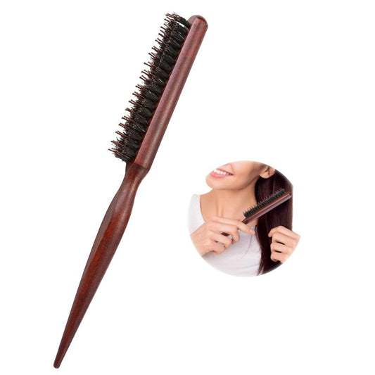 💕Natural Bristle Hair Styling Comb with Wooden Rat-Tail Handle