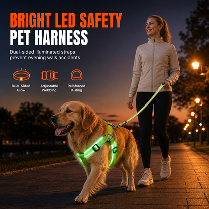 📢📢50% OFF !! ⏰ LED Dog Harness – Luminous, flashing & adjustable fit ✨